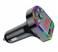 Gadpiparty Chargeur USB Voiture sans Fil 5.0 F5 Lumière LED Multicolore, Affichage LED, Charge Rapide et Protection Multiple, Compatible Téléphones et Appareils Numériques pour Voiture