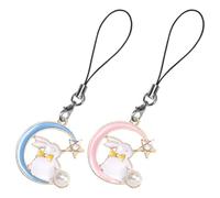 Gadpiparty Charme de Téléphone Portable Lapin en Alliage, 2 Pcs Breloques Mignonnes Faciles à Installer, Pendentifs pour Porte-clés et Paquet, Ornement Suspendu pour Coque de Téléphone
