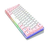 Gadpiparty Clavier Gaming à Membrane 61 Touches RGB Rétroéclairé, Mini Clavier Compact en Abs Interface USB pour Jeu et Travail