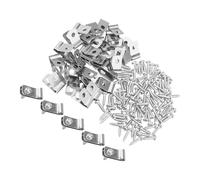 Gadpiparty Clips de Fixation pour Clôture en Fil D'aluminium 100 Pièces avec 100 Vis, Pinces Robustes pour Clôtures Agricoles et Cages à Bétail, Accessoires Pratiques pour Installation