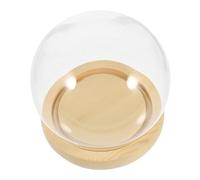 Gadpiparty Cloche Verre Transparente avec Socle Bois Forme Arrondie Décorative pour Fleurs Plantes Modèles Miniatures et Décorations Vitrine Polyvalente pour Mariage Noël et Ambiance Magique