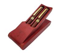 Gadpiparty Coffret en Bois Rouge 3 Pièces Étui Stylo Signature et Stylo Plume pour Fournitures de Bureau Rangement Élégant et Solide