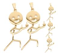Gadpiparty Collier Pendentif DIY Créatif 5Pcs pour Fabrication de Bijoux Breloques en Acier Inoxydable Charms Figurines Accessoires de Bijoux Personnalisés pour Projets de Bricolage