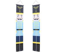 Gadpiparty Couplet de Porte D’Entrée Noël 1 Paire Rideau Décoratif Casse-Noisette Polyester Solide Couleur Vive pour Fête Ornement de Porche Maison Hôtel Restaurant