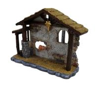 Gadpiparty Crèche Miniature en Résine 11 CM Figurine Nativité Rustique pour Décoration de Noël Intérieure Ornement Religieux Compact pour Table et Étagère Décoration Festive Chrétienne