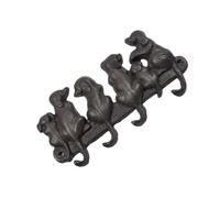 Gadpiparty Crochet Mural Fonte Forme Chien Noir Crochet Animal Robuste pour Manteaux Clés et Chapeaux Style Pastoral Européen Rétro Support Mural pour Amoureux des Chiens