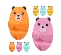 Gadpiparty Crochets Adhésifs pour Prises Électriques en Plastique, 8 Pièces, Forte Adhérence sans Perçage, Forme Ours Mignon, Cuisine, Bureau et Salle de Bain