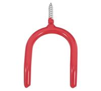 Gadpiparty Crochets de Rangement en U en Métal Revêtement Vinyle Rouge, Fixation Murale à Visser, Porte-outils Robuste pour Garage et Jardin, Organisateur Mural pour Balais et Pelles,