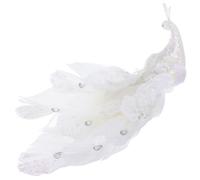 Gadpiparty Décoration Paon en Mousse Réaliste 20 Cm, Ornement D’intérieur et Jardin Léger, Modèle Animal Décoratif Blanc, Statue Paon pour Fenêtre et Paysage Artistique