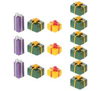 Gadpiparty Décorations de Noël en Résine 15 Pcs, Accessoires DIY pour Boîte Présent, Ornement Textile Miniature, Kit Bricolage Créatif pour Décoration Festive et Créations Personnalisées