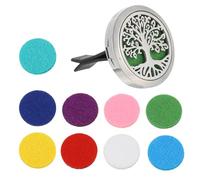Gadpiparty Désodorisant pour grille d'aération de voiture et 9 tampons de recharge Diffuseur d'aromathérapie avec design creux en acier inoxydable avec clip couleur portable pour voiture et salle de
