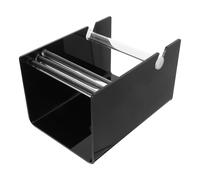 Gadpiparty Distributeur D’Étiquettes Adhésives Réglable en Acrylique Noir Support Compact pour 3 Rouleaux Organiseur de Ruban Adhésif de Bureau Porte-Étiquettes Multifonction pour Bureau