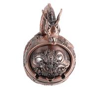 Gadpiparty Dragon Coupe-Vent avec Couvercle en Cuivre, Cendrier Vintage | Texture Bronze Sculptée à Main, Rainures Profondes, pour Cigarettes Bureau et Terrasse