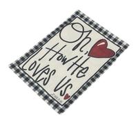 Gadpiparty Drapeau de Jardin Double Face Saint-Valentin à Carreaux de Buffle Motif Cœur Romantique 30 X 45 CM Toile Résistante à la Décoloration pour Décoration Extérieure de Pelouse et