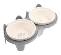 Gadpiparty Écuelle Chat en Céramique Surélevée Double Bol Incliné Détachable pour Alimentation et Eau, pour Protéger Le Cou de Votre Animal