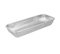 Gadpiparty Égouttoir Multifonction en Acier Inoxydable 31x12x5,5 Cm, Panier à Légumes et Fruits Perforé pour Évier, Panier Cuisine pour Nettoyage du Riz, Rangement Pratique, Argenté, Taille