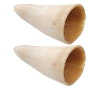 Gadpiparty Ensemble 2 Pièces Tasses en Corne Naturelle Faites la Main, Style Antique Rustique, Bords Lisses, pour Présents et Décoration de Man Cave