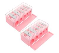 Gadpiparty Ensemble 2 Taille-crayons à 5 Trous pour Sourcils et Eye-liner, Précision et Polyvalence, Taille-crayon Rose Compact pour Usage Quotidien et Voyage