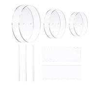 Gadpiparty Ensemble de 11 Pièces D'ustensiles de Décoration pour Pâtisseries en Acrylique Rond, Outils de Découpe et Grattoir pour Cake Design, Pâtisserie