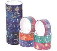 Gadpiparty Ensemble de 12 Rouleaux de Rubans Washi Décoratifs en Papier Washi Adhésif, Faciles à Appliquer pour DIY et Décoration de Scrapbooking