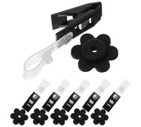 Gadpiparty Ensemble de 6 Pince à Drapeau Coupe-Vent Fleurie, pour Jardin | Silicone et Plastique, Fixation Ferme le Vent, Accessoires pour Extérieur, Lot de Butées pour Mât