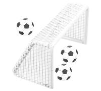 Gadpiparty Ensemble de Décoration Aquarium Football 1 But en Métal, 3 Ballons Noir et Blanc Ø 28 Mm, Filet Mini Football, Décoration Sportive Ludique pour Aquarium Maison et Bureau