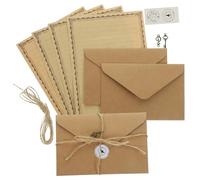 Gadpiparty Ensemble de Papeterie Vintage 2 Sets Pratiques A5 Papiers à Lettres et Kraft en Papier Corde en Chanvre, pour Peinture et Graffiti