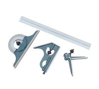 Gadpiparty Équerre Combinée Réglable 30 Cm Acier au Carbone 0-180° Précision 0,08° Ensemble Multifonction Outils de Mesure pour Menuiserie et Atelier de Bricolage