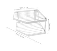 Gadpiparty Étagère d'angle Métallique Blanche Double Couche 34X12 CM pour Plan de Travail la Cuisine Support à Casseroles Multi-Niveaux Organiseur Compact pour Rangement d'Ustensiles et