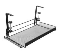 Gadpiparty Étagère de Bureau à Pince Réglable en Acier au Carbone Noir Panier de Rangement Suspendu Grand Format Plateau de Gestion des Câbles sous Bureau et Studio