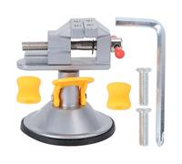 Gadpiparty Étau à Ventouse Rotatif 360° Miniature Argenté en Métal, Support à Sculpter pour Table en Noyer, Fixation sans Vis pour Petits Travaux de Sculpture et Loisirs Créatifs