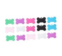 Gadpiparty Étiquettes D'identification Double Face pour Animaux de Compagnie en Aluminium 38 Mm, 15 Pièces Couleur Mixte, Médailles D'os pour Colliers, Accessoires pour Couleur Aléatoire