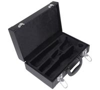 Gadpiparty Étui Rigide en Cuir Noir pour Clarinette si Bémol Poignée Confortable et Protection la Poussière, Design Simple et Élégant 4 Clous de Fond