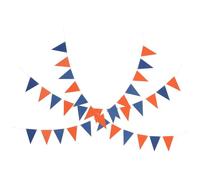 Gadpiparty Fanions en Papier Bleu et Orange Guirlande Triangulaire 12 Pièces Lot de 3 Banderoles pour Décoration Extérieure de Carnaval et Inauguration