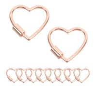 Gadpiparty Fermoirs à Vis en Alliage Cœur Rose Doré 29X30X3 MM Connecteurs pour Bracelets et Colliers 10 Pièces Accessoires Sécurisés pour Porte-Clés et Créations de Bijoux Romantiques