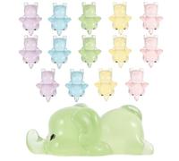 Gadpiparty Figurines d'Éléphants Miniatures en Résine Lumineuse Lot de 15 Pièces Mini Animaux Décoratifs pour Micro-Paysage Bricolage et Décoration de Table Ambiance Nocturne Douce