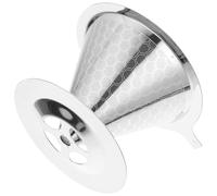 Gadpiparty Filtre à Café Conique Réutilisable en Acier Inoxydable 304 Taille Moyenne Base et Petites Oreilles Double Maille Fine Filtre Permanent pour Infusion Manuelle au Bureau Voyage