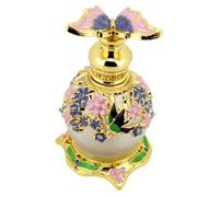 Gadpiparty Flacon de Parfum Rechargeable en Verre et Alliage 15ml, Flacon Compte-Gouttes Élégant pour Huiles Essentielles, Voyage Décoration Vintage