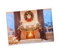 Gadpiparty Fond De Noël avec Motif De Cheminée Et Fenêtre Décor De Portrait Familial pour Photo De Fête Baptême Et Événements Festifs