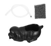 Gadpiparty Fontaine Céramique Forme de Chien pour Bassin Décor Eau Extérieur avec Filtration Naturelle Ornement Cascade pour Aquarium et Jardin avec Support pour Plantes