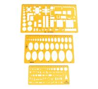 Gadpiparty Gabarit de Dessin Technique 3 Pièces Ellipse et Cercle, Règle Géométrique Transparente pour Bureau et École, Outil de Mesure Précis pour Conception Architecturale et Artistique