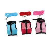 Gadpiparty Gilet Et Laisse pour Lapin Petit Animal De Compagnie Respirant en Maille, Taille M, Couleur Rose Fuchsia, Bleu Clair Et Rose, Ensemble 3 Pièces pour Promenade Et Contrôle Sécurisé