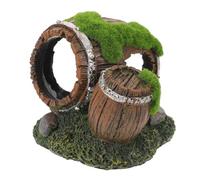 Gadpiparty Grotte Décorative Aquarium Résine Cachette Creuse Forme de Tonneau pour Poissons et Crevettes Habitat Réaliste et Facile à Nettoyer Décoration Polyvalente pour Eau Douce