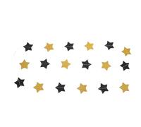 Gadpiparty Guirlande D’Étoiles Pailletées Dorées 2 M Fanions en Papier Double Face 2 Pièces Décoration Suspendue pour Mariage Shower Garçon et Fête Bannière Festive Scintillante