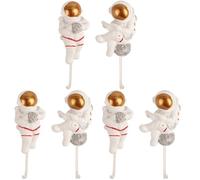 Gadpiparty Happy Planet Lot de 6 crochets muraux en forme d'astronaute pour enfants, crochets muraux robustes en forme de planètes, porte-écharpe, porte-manteau en résine synthétique pour enfants