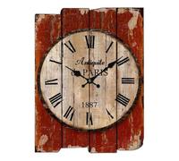 Gadpiparty Horloge Murale Plusieurs Styles en Bois Rustique Créative Échelle Claire et Silence sans Bruit de Mécanisme, Décoration pour Salon ou Pub Plusieurs Styles