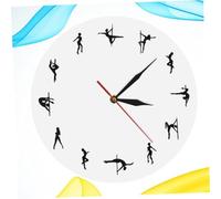 Gadpiparty Horloge Murale Pôle Danse Design Chic Silencieuse sans Batterie Décoration Murale Salon Chambre Bureau Blanc