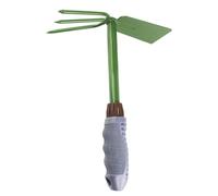 Gadpiparty Houe de Jardin Multifonction Double Face en Acier Inoxydable Épais, Outil à Main Fourche 3 Dents, Peinture Antirouille Verte, Outil de Jardinage pour Creuser et Désherber, Usage