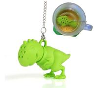 Gadpiparty Infuseur à Thé Dinosaure en Silicone Vert Fentes Fines et Facile à Nettoyer, Design Cartoon Mignon pour Infusion de Thé en Vrac