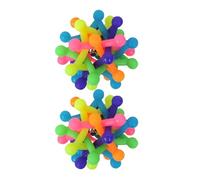 Gadpiparty Jouets à Mâcher pour Chiot Lot de 2 Balles en Caoutchouc Arc-en-Ciel, Petit Format, Interactif Son, Nettoyage Dentaire, Activité Intérieure pour Chiens